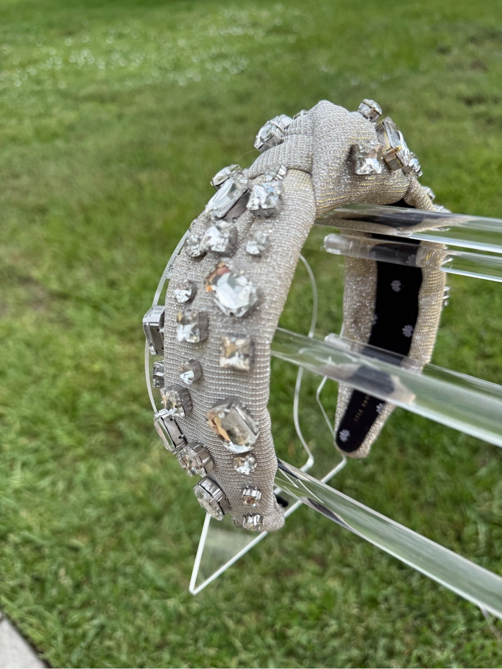 Lele Sadoughi Embellished Silver Crystal Jewel Headband - Picture 4 of 7